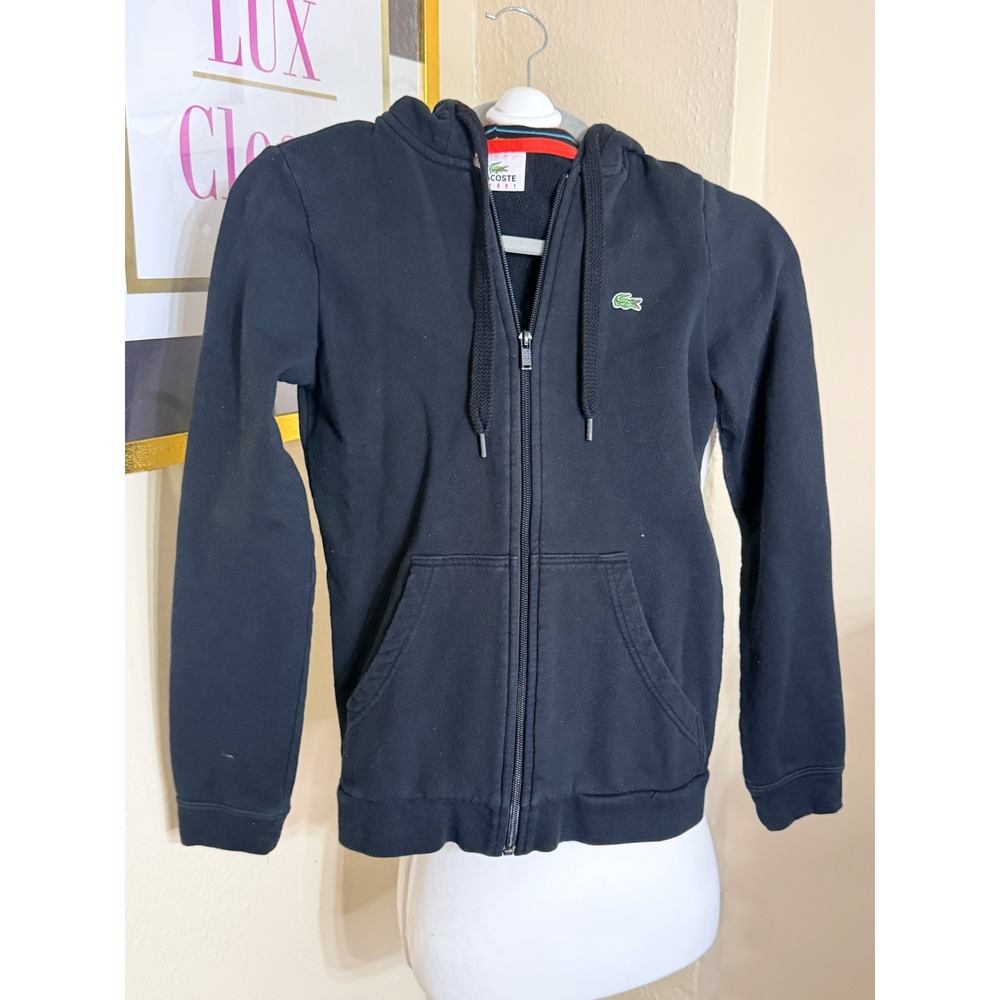 Lacoste Black Zip-Up Hoodie